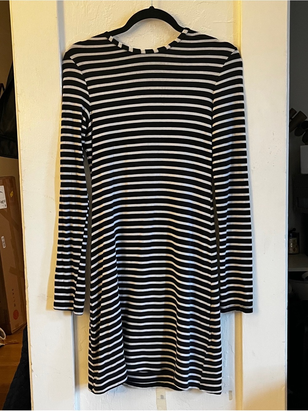 Reformation Gordon Knit Dress Tokyo Stripe Long Sleeve Bodycon Mini S